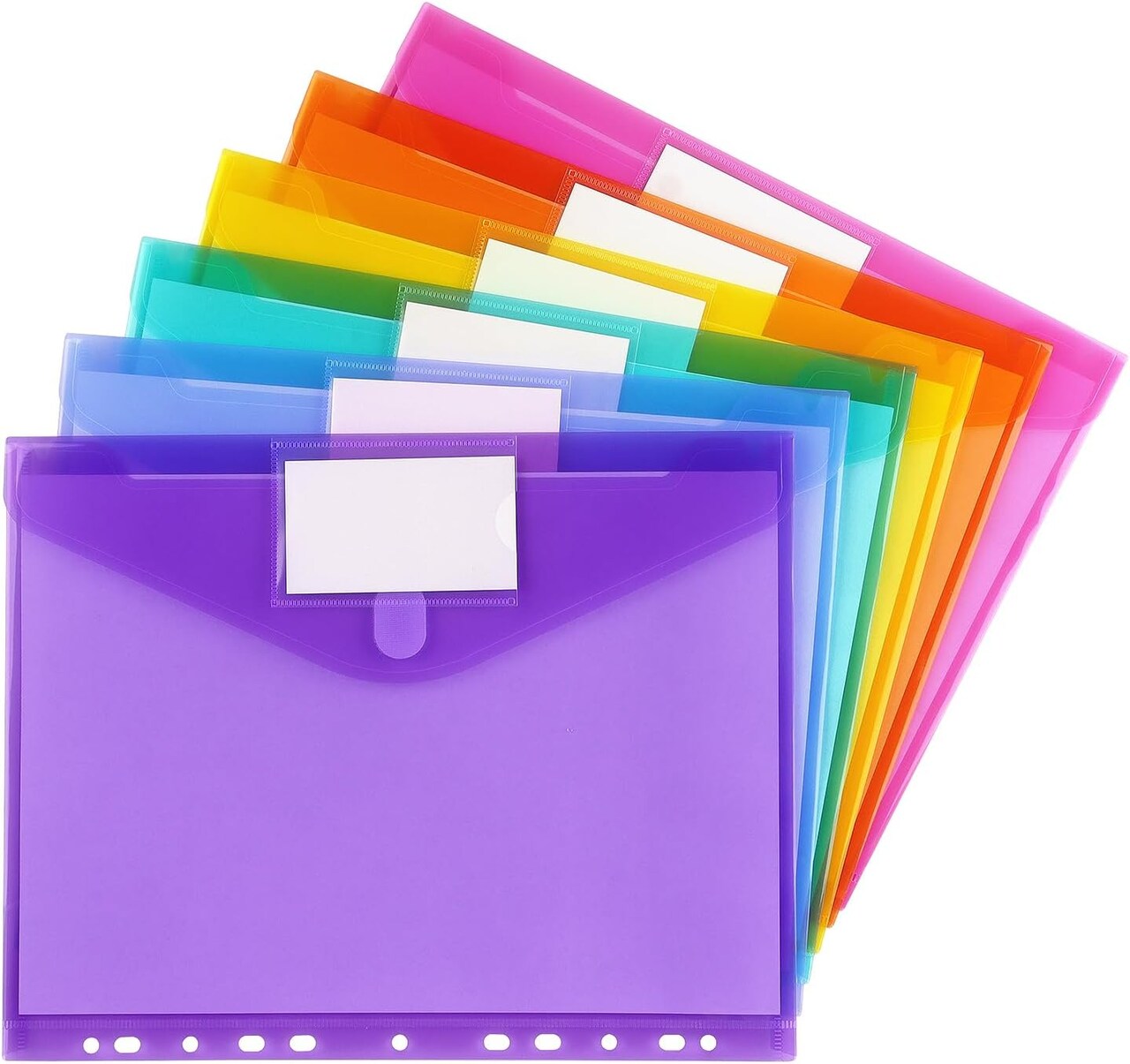 6 Pack Binder Pocket Folders (6 Pack 11 Hole- Colorful) 12 x 9.4 inches